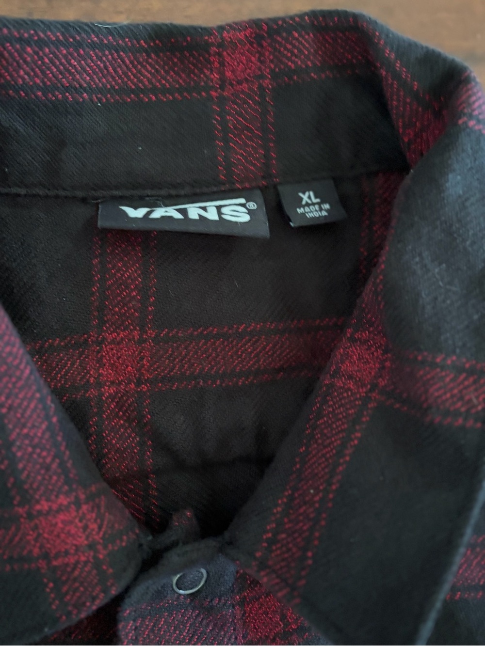 Vans Red and Black Plaid Button-Down Shirt